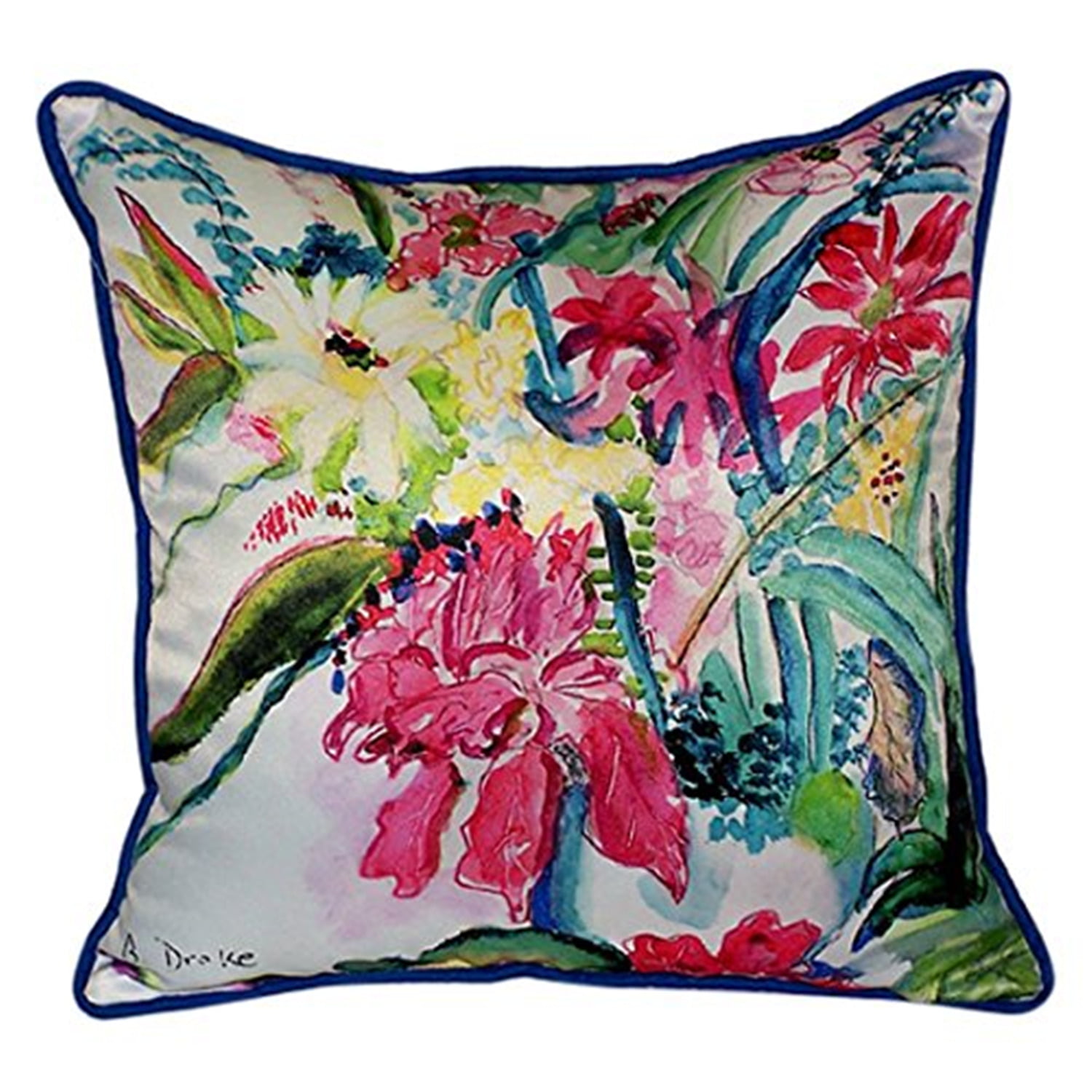 18 x 18 in. Multi Florals Indoor & Outdoor Pillow - Large