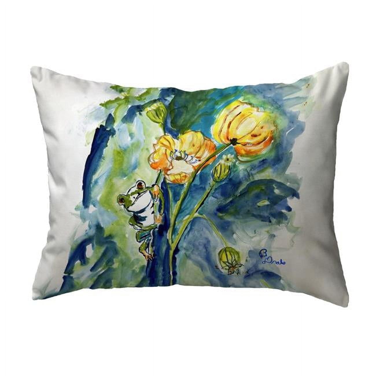 11 x 14 in. Frog & Flower Non-Corded Pillow - Small