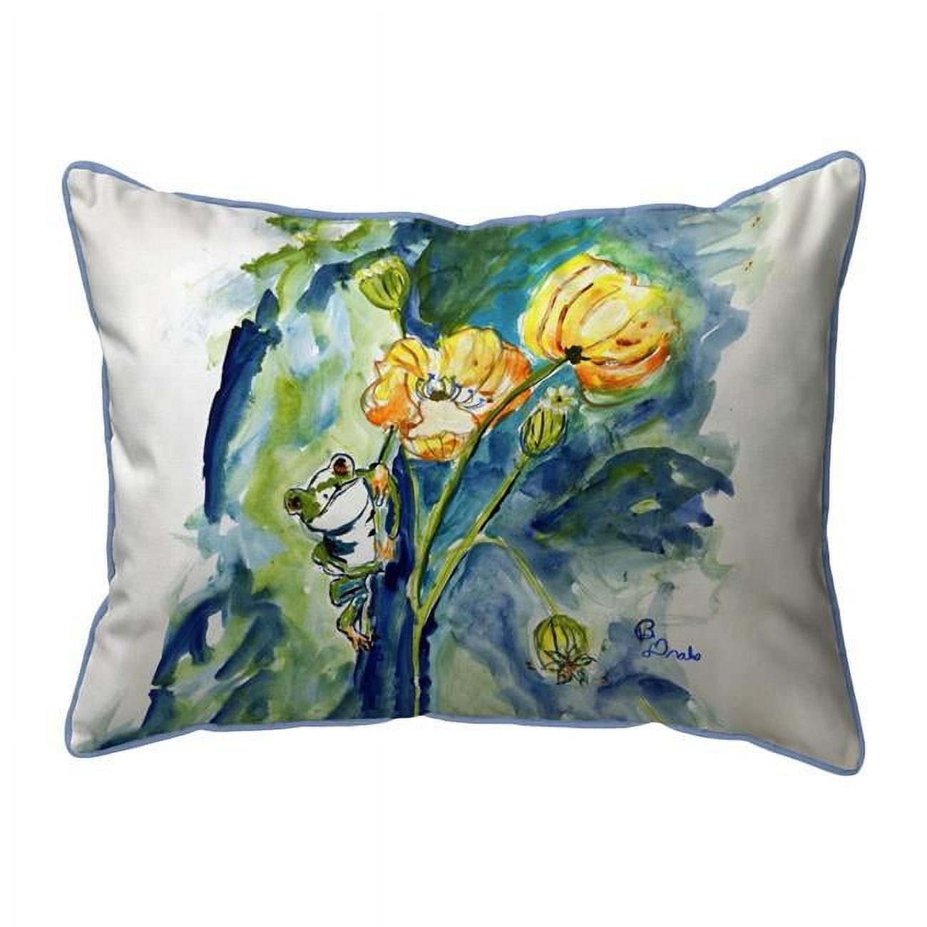 20 x 24 in. Frog & Flower Zippered Pillow - Extra Large