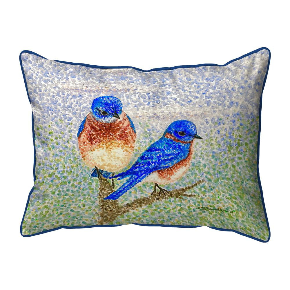 16 x 20 in. Two Blue Birds Indoor & Outdoor Pillow - Large