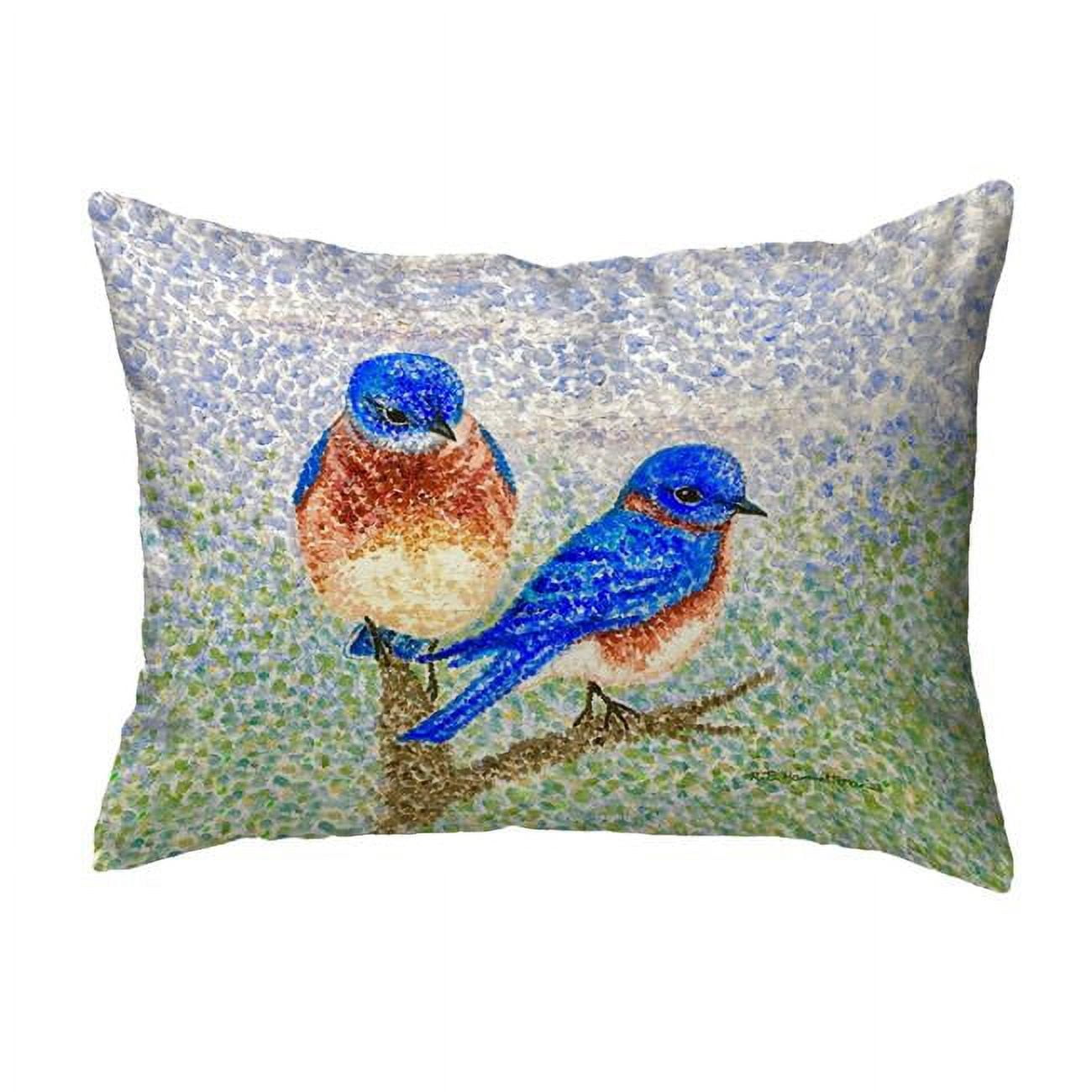 11 x 14 in. Two Blue Birds Non-Corded Pillow - Small