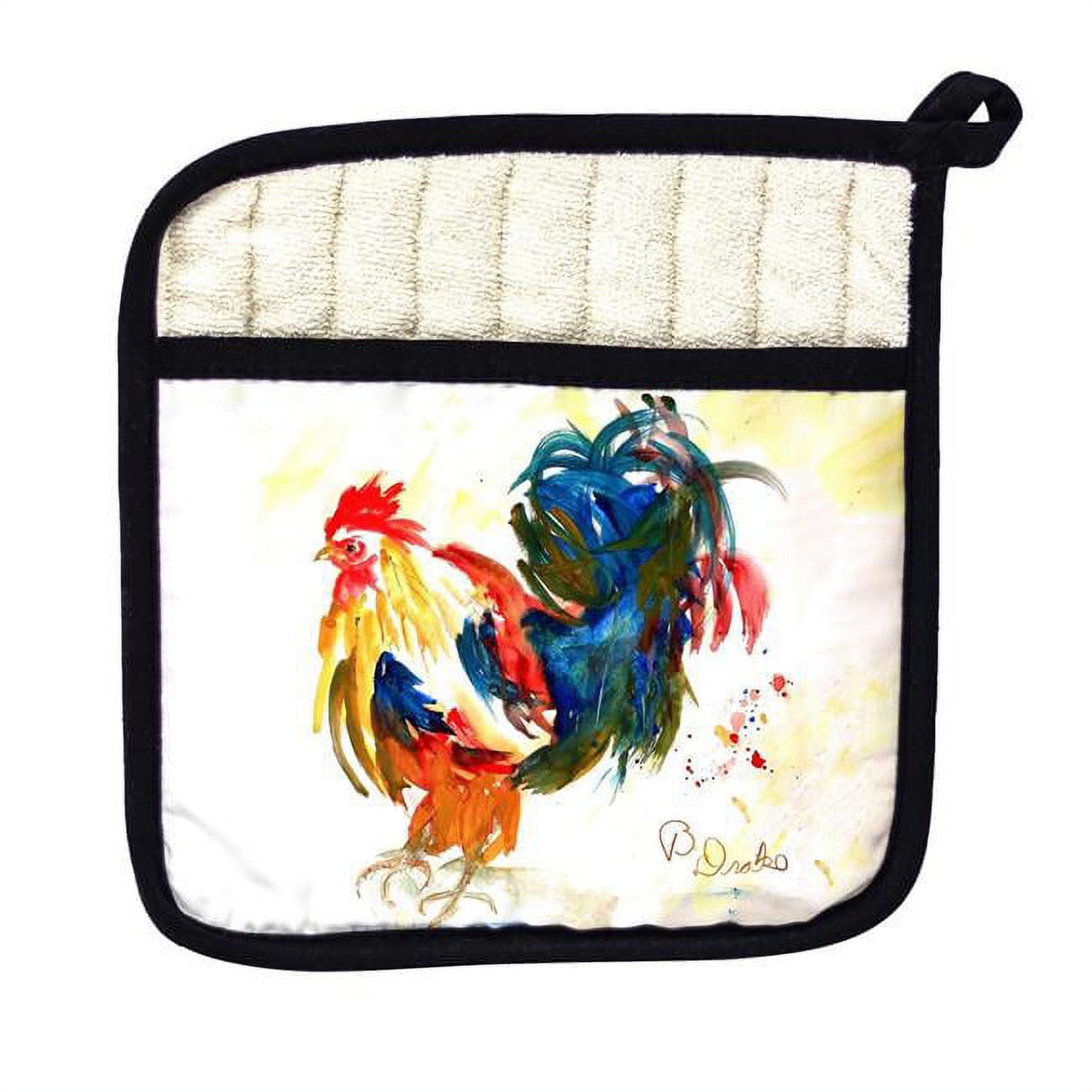 Picture of Betsy Drake PT1382 Colorful Rooster Pot Holder