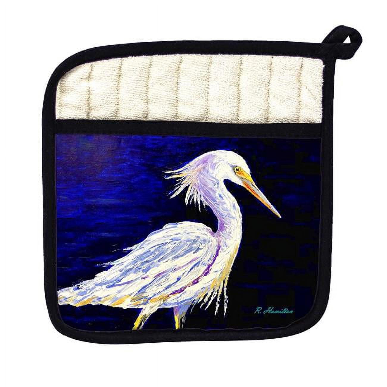 Picture of Betsy Drake PT1388 Palette Snowy Egret Pot Holder