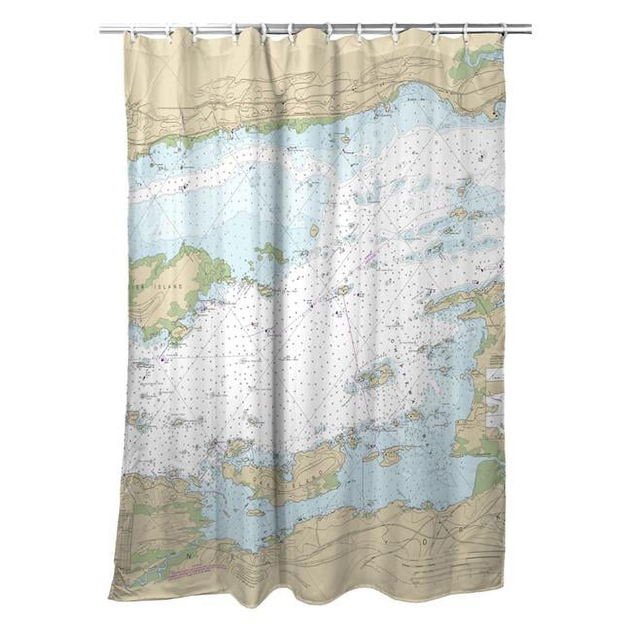 71 x 74 in. Chippewa Bay, NY Nautical Map Shower Curtain