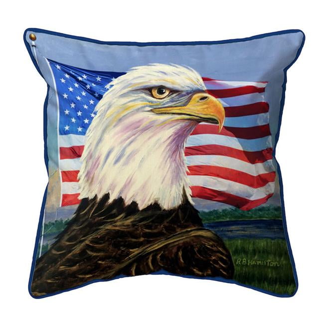 18 x 18 in. Eagle & Flag Indoor & Outdoor Pillow - Large