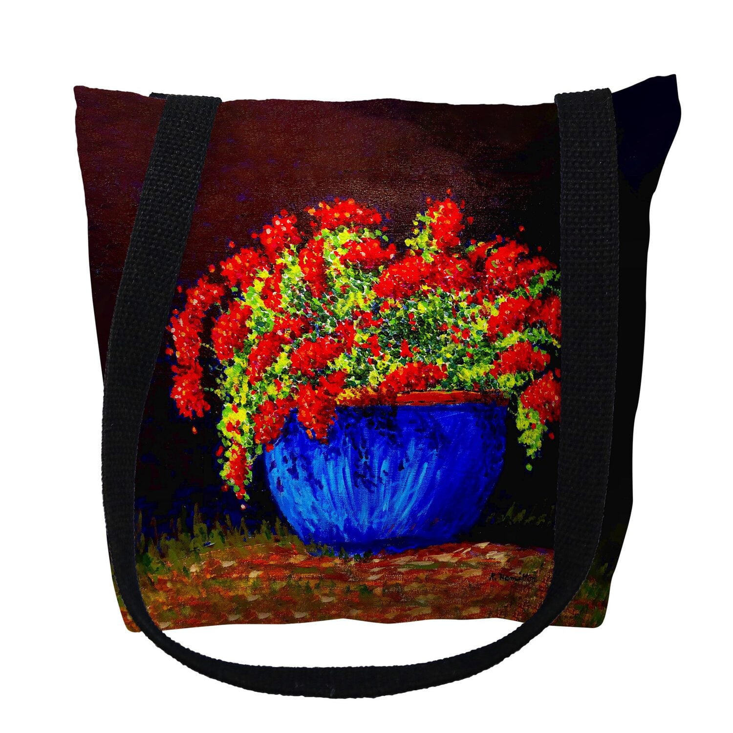 18 x 18 in. Potted Geraniums Tote Bag - Large