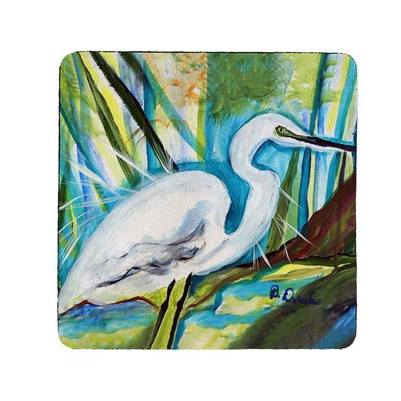 Picture of Betsy Drake CT1416 Betsys Great Egret Coaster - Set of 4