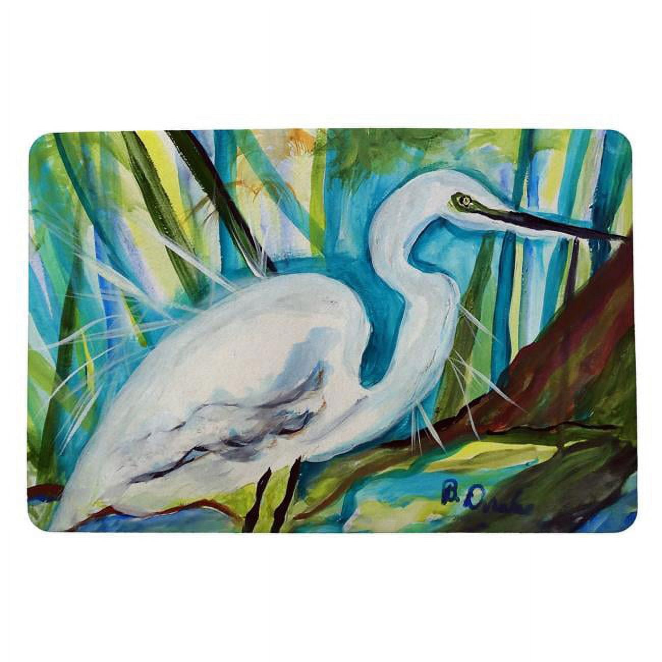 18 x 26 in. Betsys Great Egret Door Mat