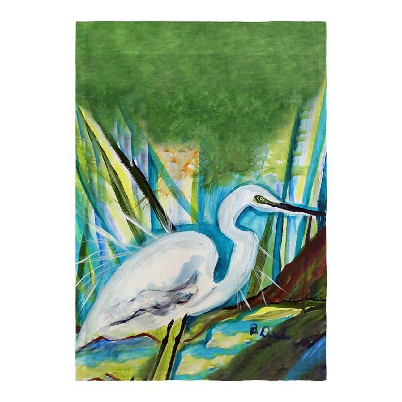 12.5 x 18 in. Betsys Great Egret Flag