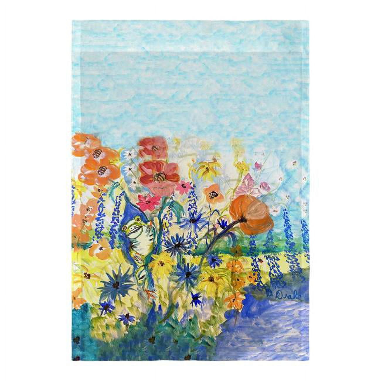 12.5 x 18 in. Frog & Garden Flag
