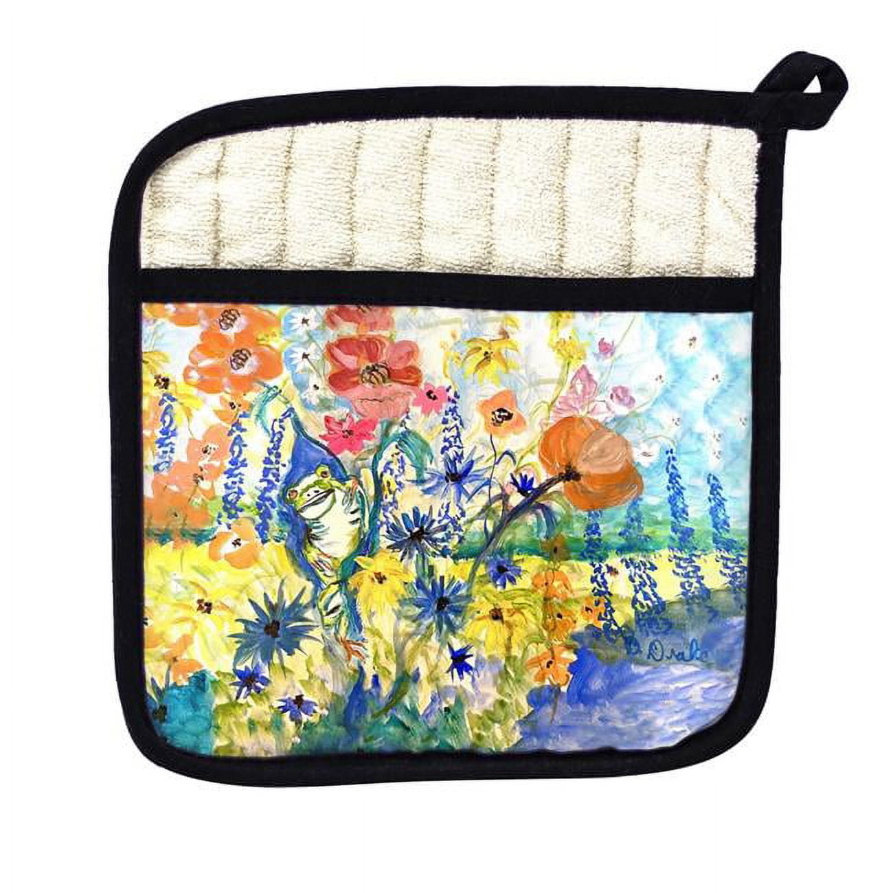 Picture of Betsy Drake PT1418 Frog & Garden Pot Holder