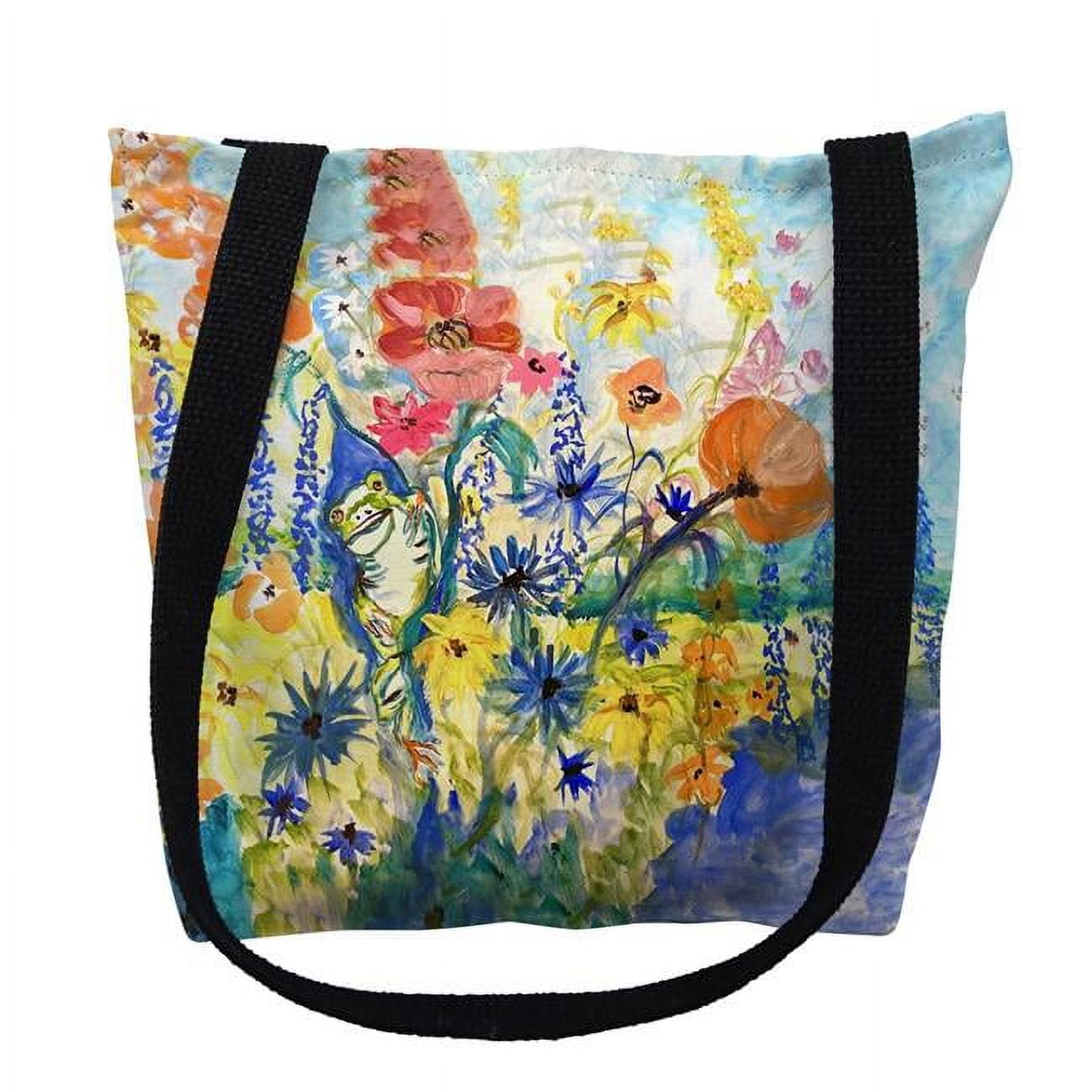 18 x 18 in. Frog & Garden Tote Bag - Large