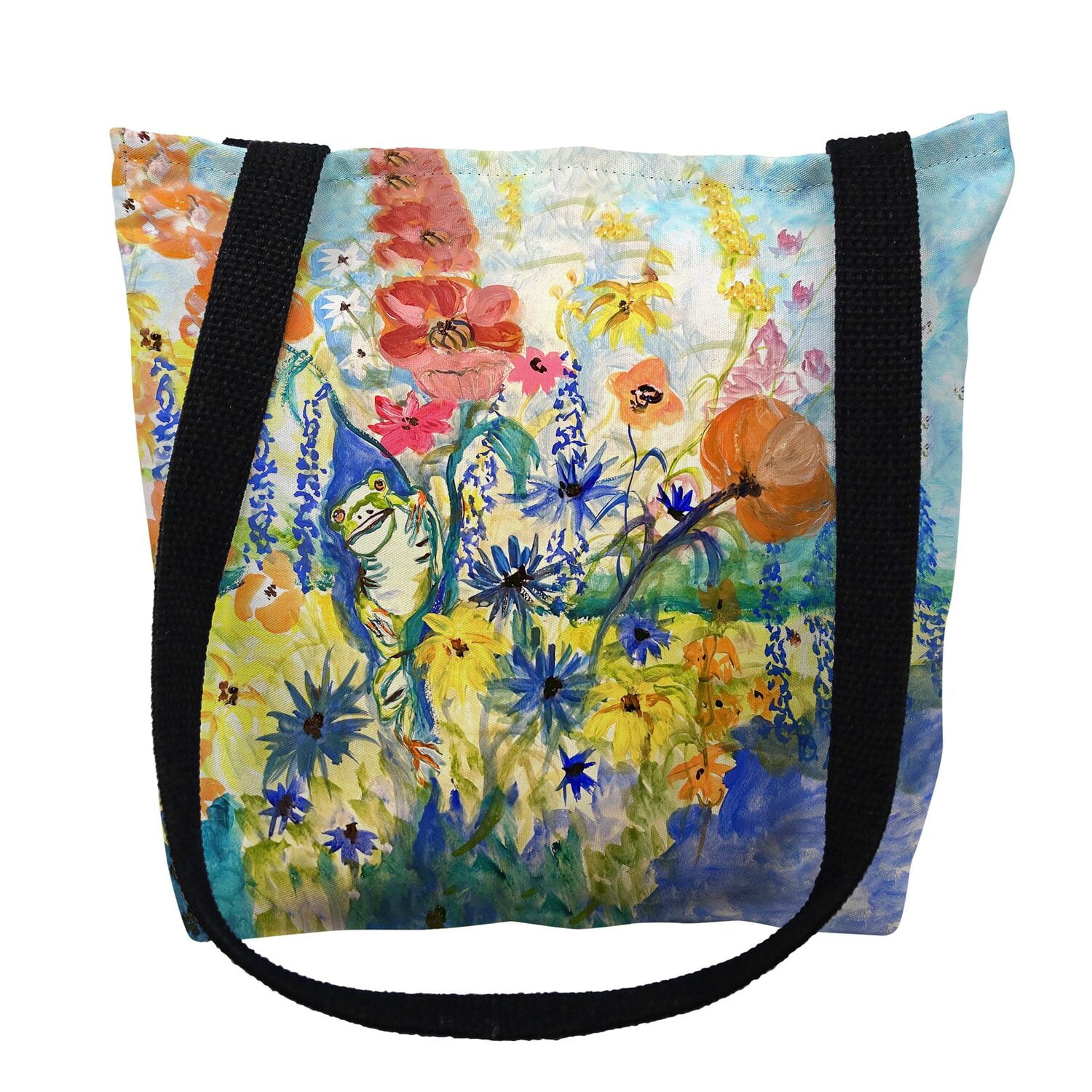 13 x 13 in. Frog & Garden Tote Bag - Small