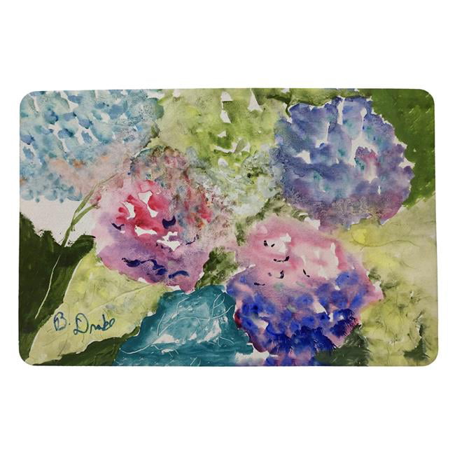 18 x 26 in. Pink & Purple Hydrangeas Door Mat