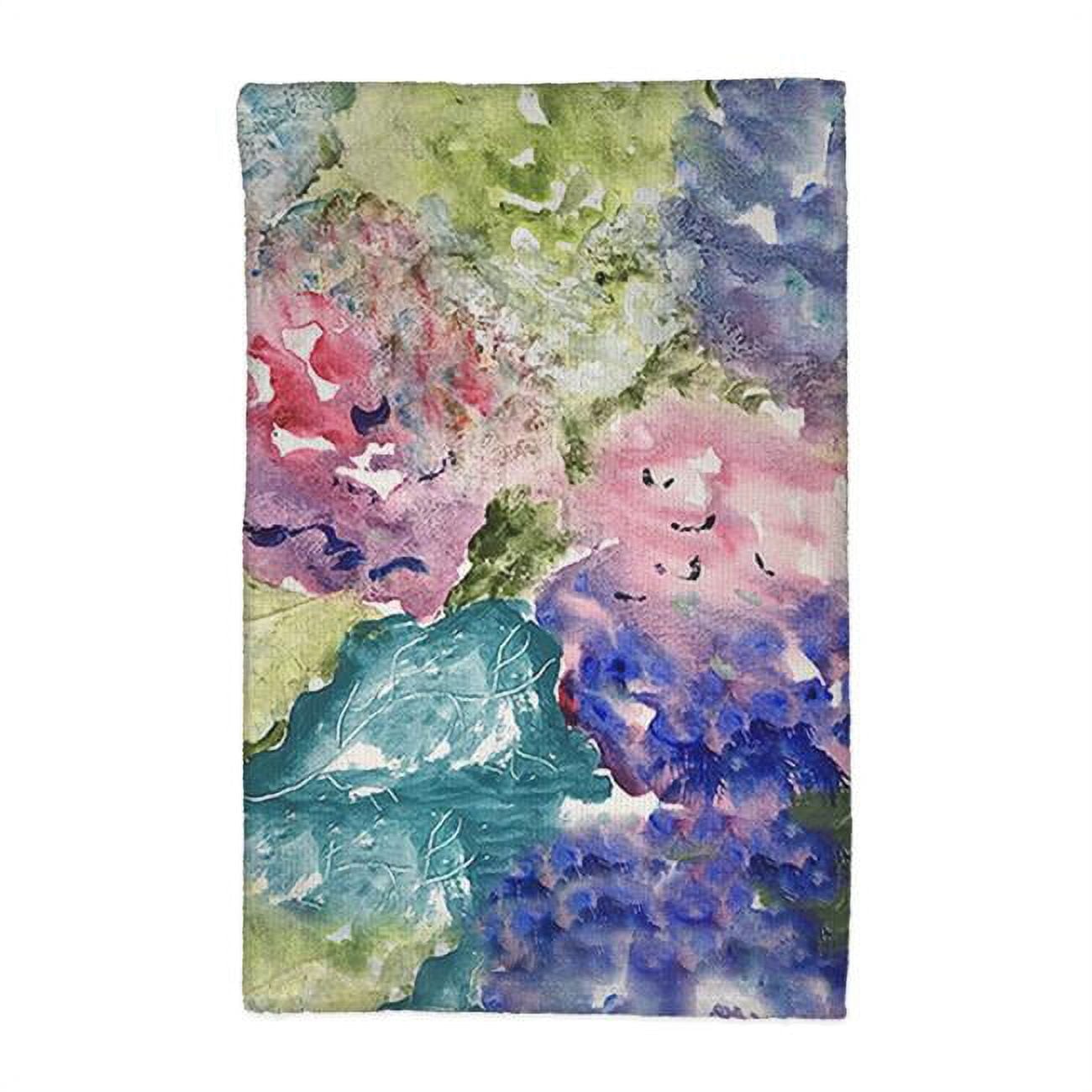 Picture of Betsy Drake KT1419 16 x 25 in. Pink & Purple Hydrangeas Kitchen Towel