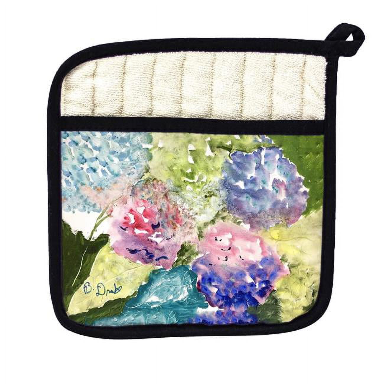 Picture of Betsy Drake PT1419 Pink & Purple Hydrangeas Pot Holder