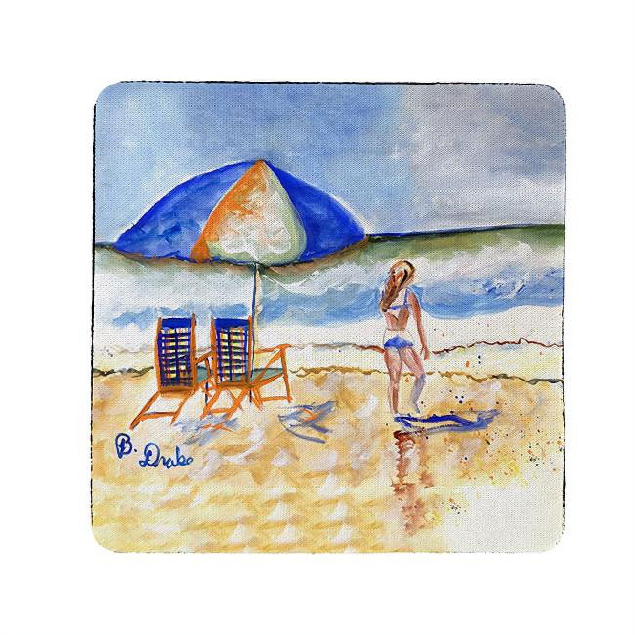 Picture of Betsy Drake CT1421 Beach Chairs & Girl Coaster - Set of 4