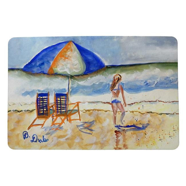 18 x 26 in. Beach Chairs & Girl Door Mat