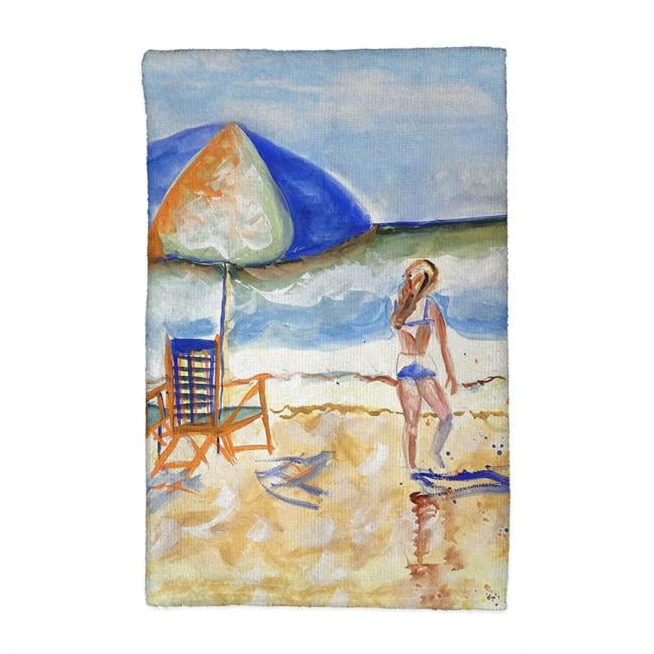 Picture of Betsy Drake KT1421 16 x 25 in. Beach Chairs & Girl Kitchen Towel