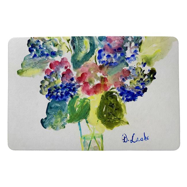 18 x 26 in. Vase of Hydrangeas Door Mat