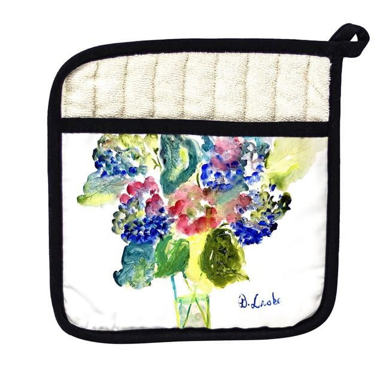 Picture of Betsy Drake PT1422 Vase of Hydrangeas Pot Holder
