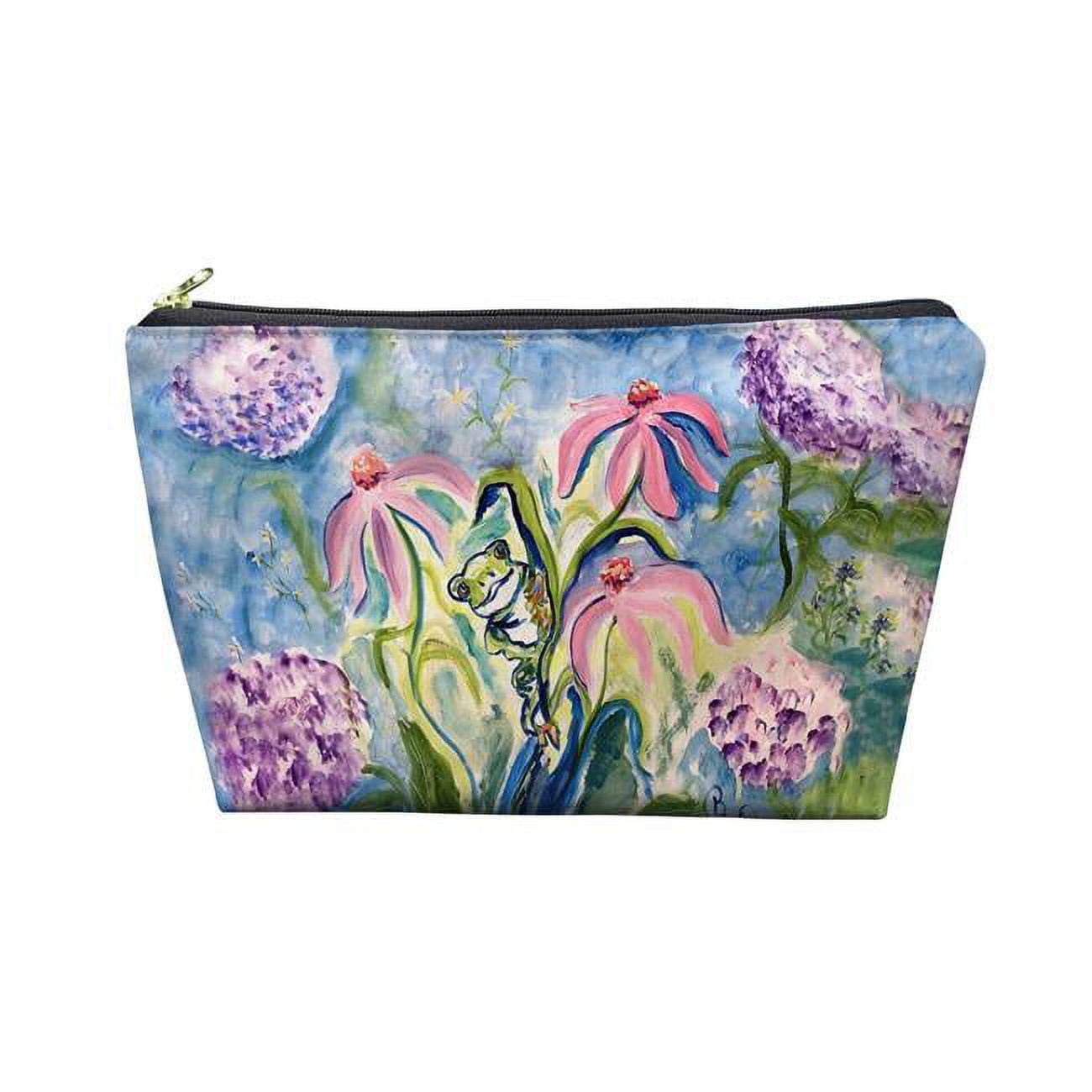 8.5 x 6 in. Frog & Pink Flowers Pouch