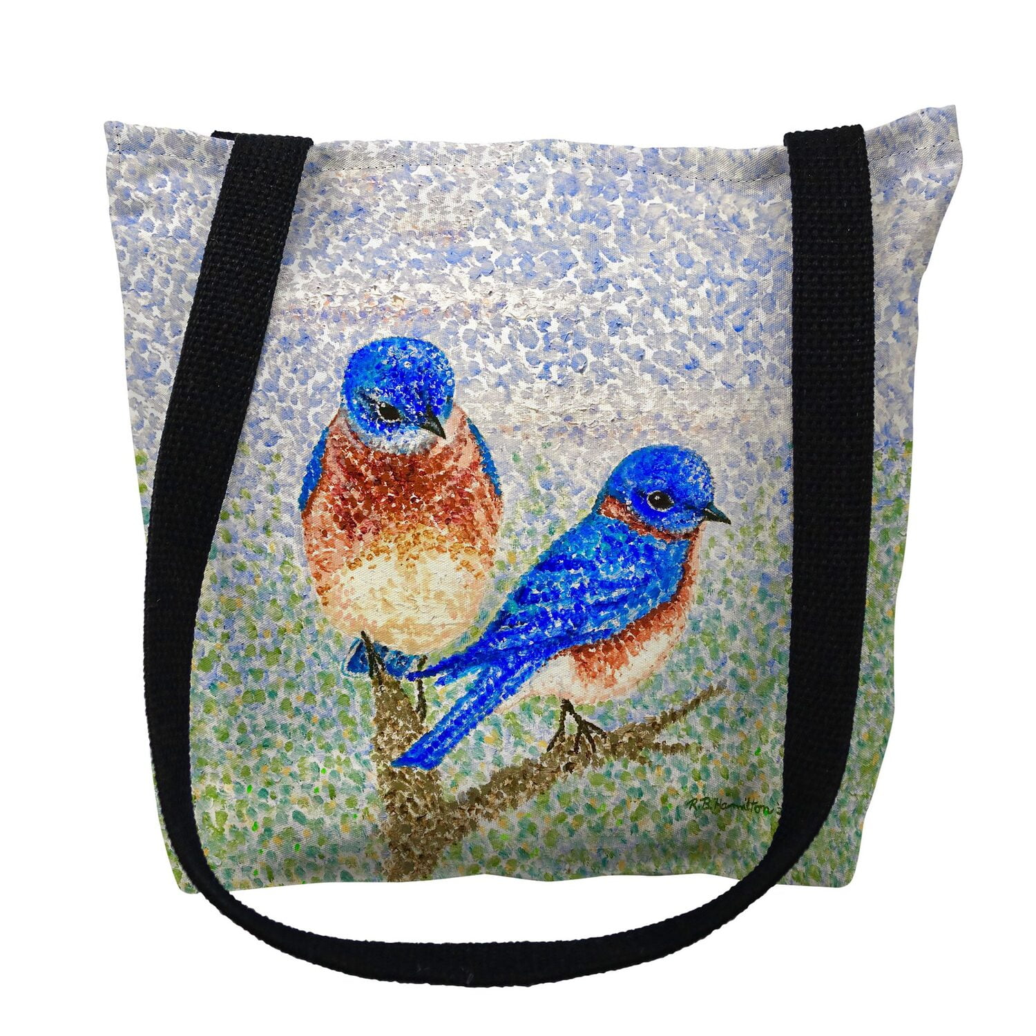 16 x 16 in. Two Blue Birds Tote Bag - Medium