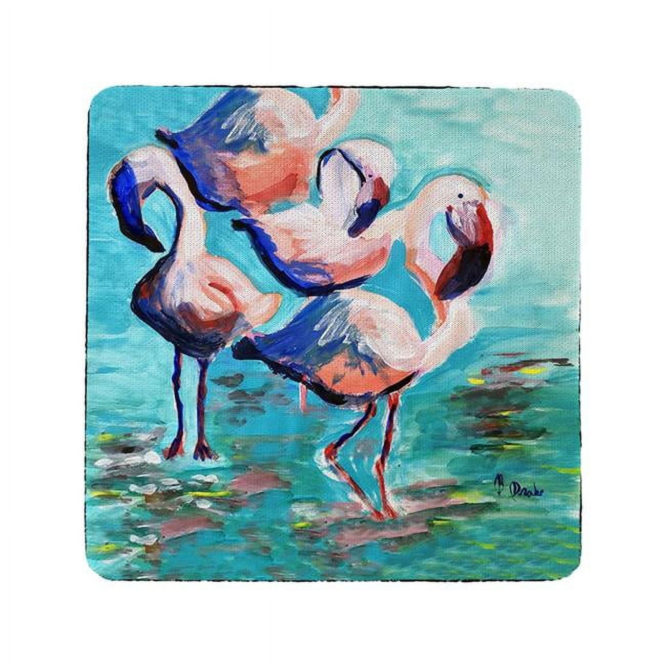 Picture of Betsy Drake CT1355 Dancing Flamingos Coaster - Set of 4