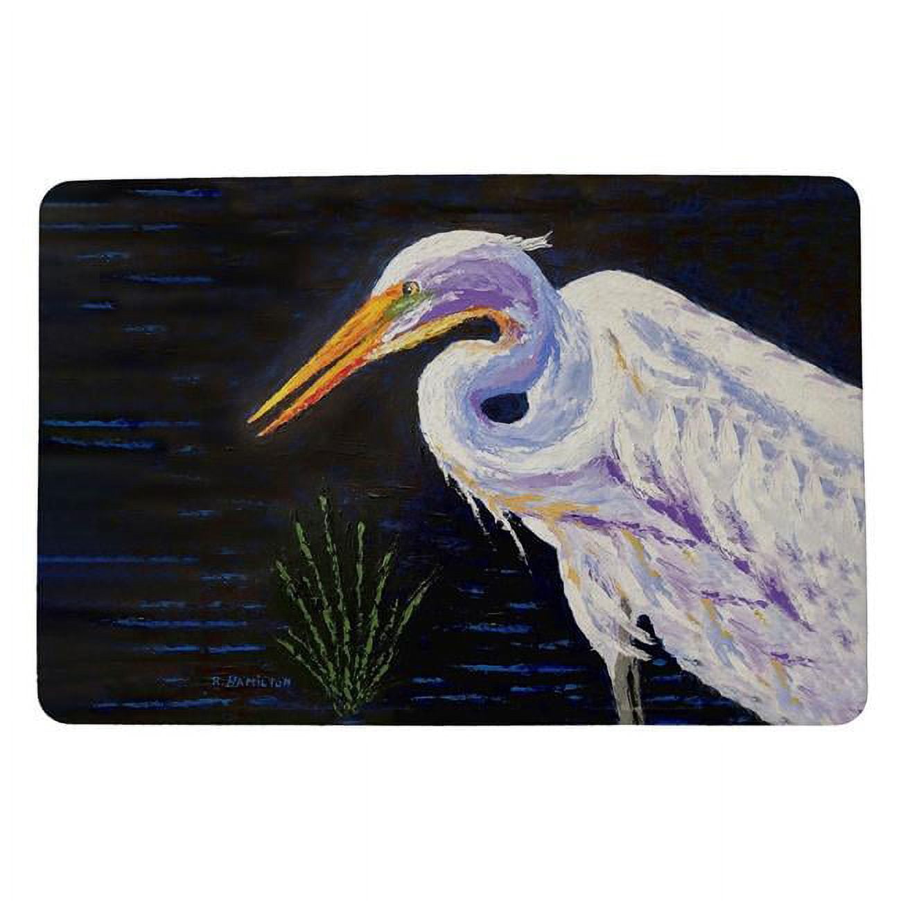 18 x 26 in. Palette Great Egret Door Mat