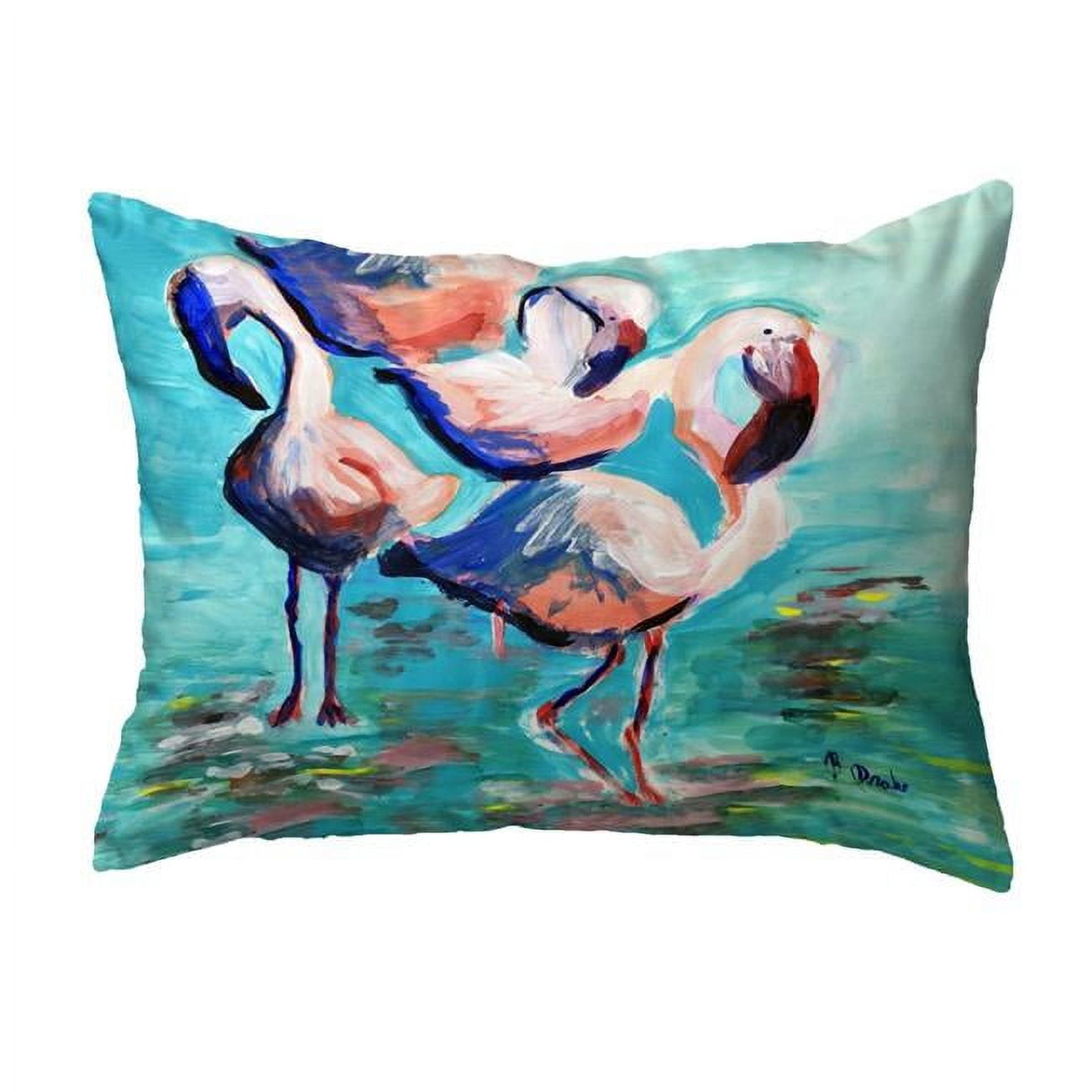 11 x 14 in. Dancing Flamingos Non-Corded Pillow - Small