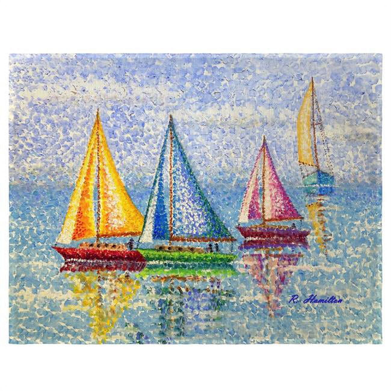 Picture of Betsy Drake PM1354 14 x 18 in. Sailboat Colors Place Mat - Set of 4