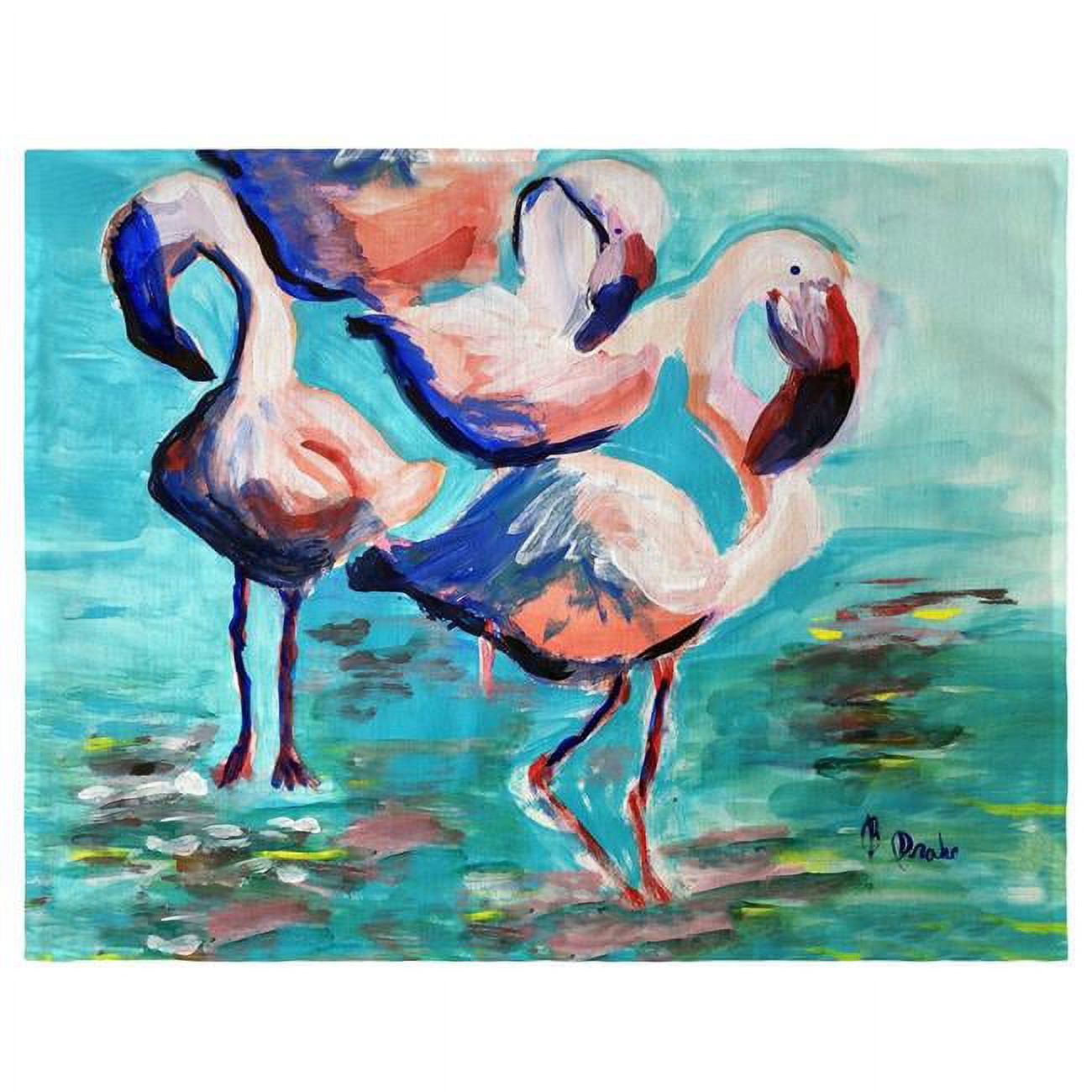 Picture of Betsy Drake PM1355 14 x 18 in. Dancing Flamingos Place Mat - Set of 4