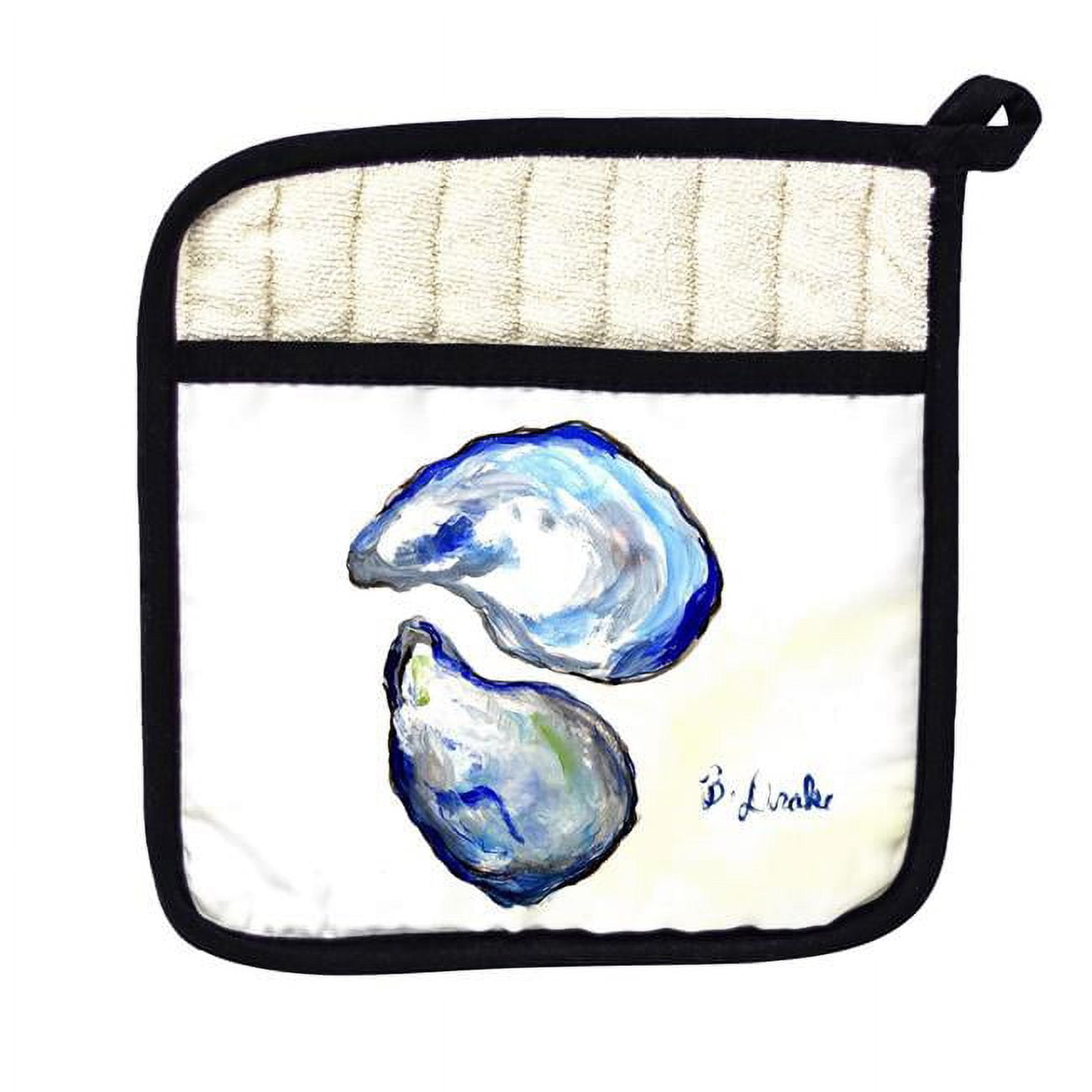 Picture of Betsy Drake PT1425 Blue Oysters Pot Holder
