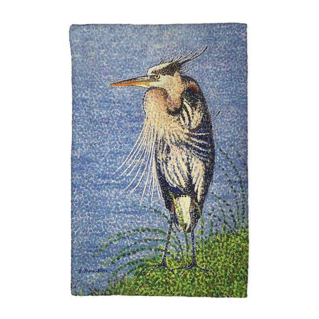 Picture of Betsy Drake KT1429 16 x 25 in. Windy Blue Heron Kitchen Towel