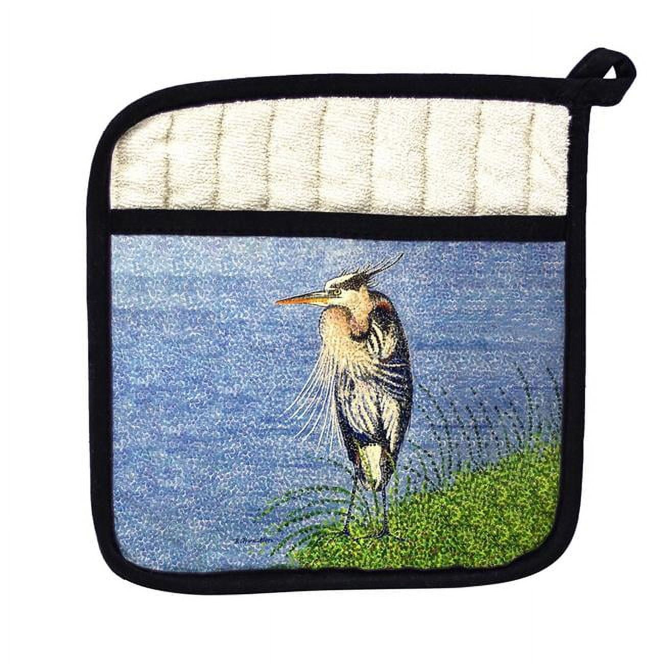 Picture of Betsy Drake PT1429 Windy Blue Heron Pot Holder