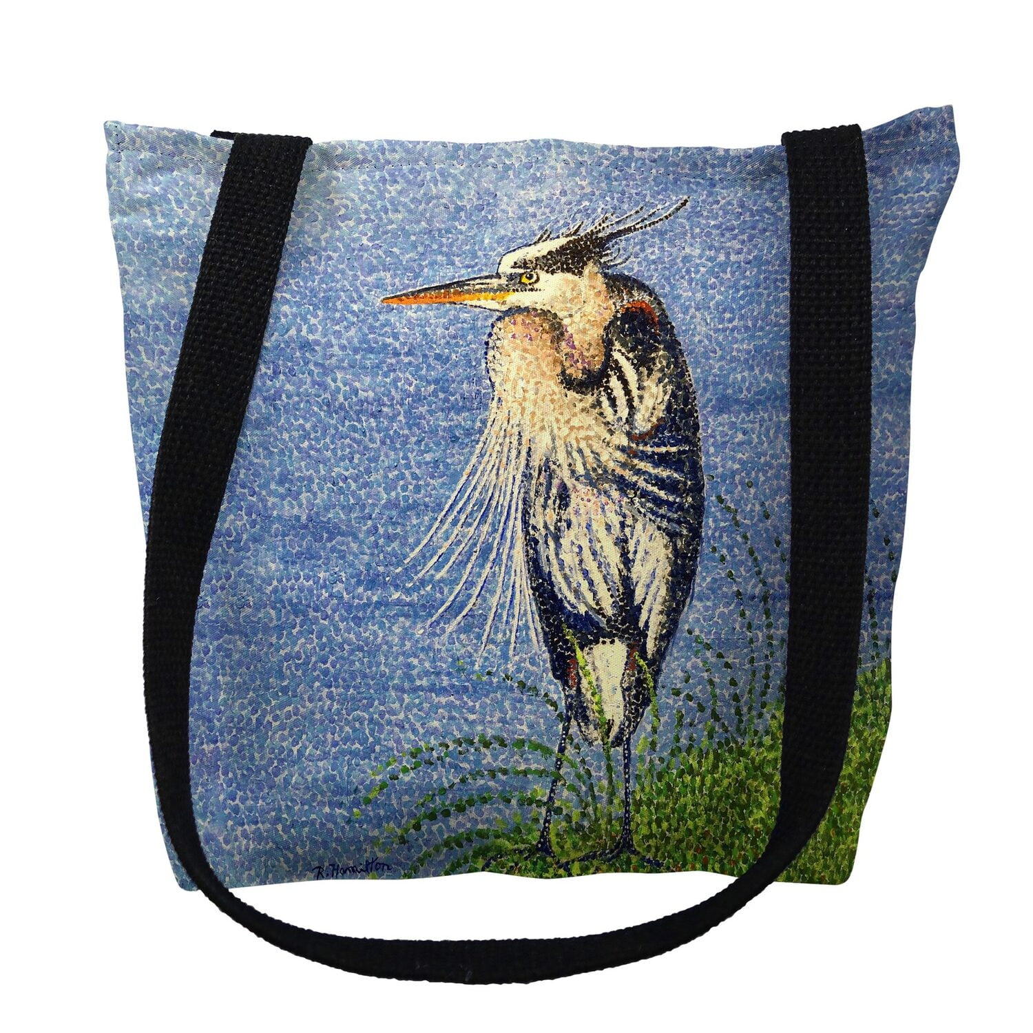 16 x 16 in. Windy Blue Heron Tote Bag - Medium