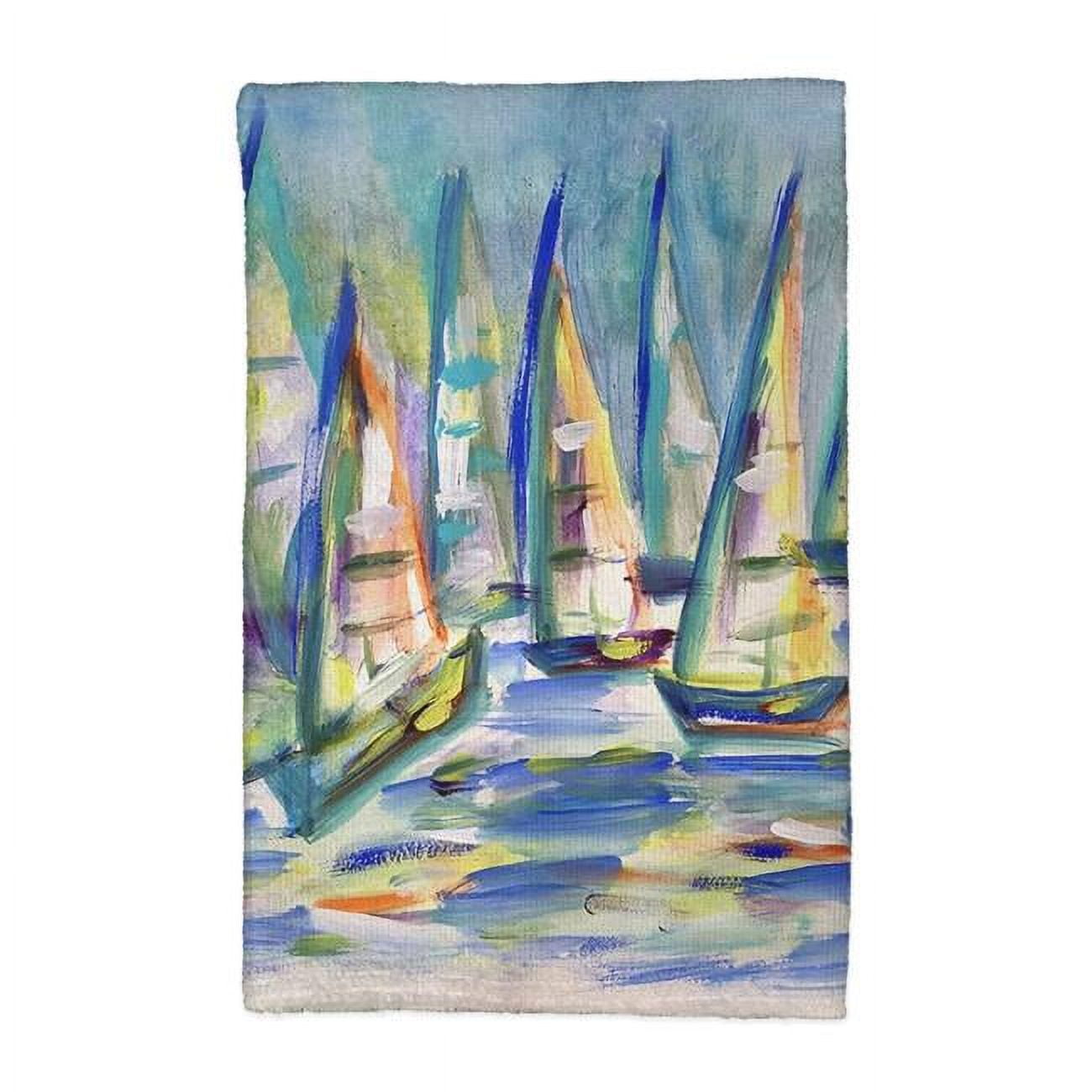 Picture of Betsy Drake KT1430 16 x 25 in. More Sailboats Kitchen Towel