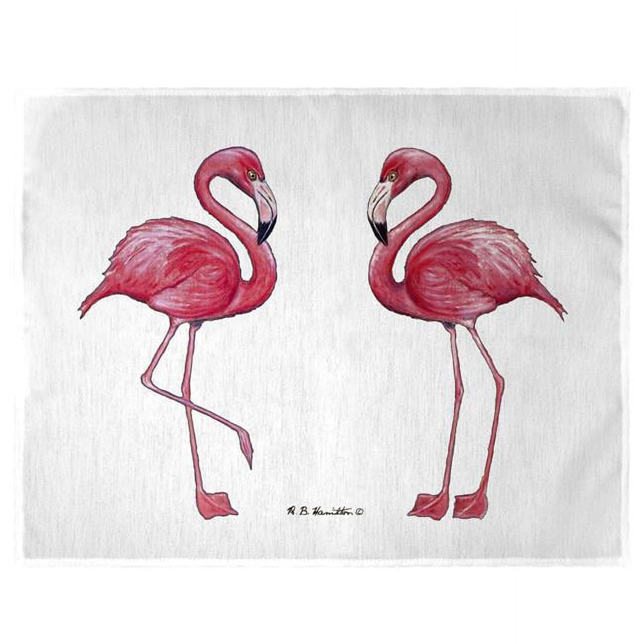 Picture of Betsy Drake PM084W 14 x 18 in. Flamingos Place Mat, White - Set of 4