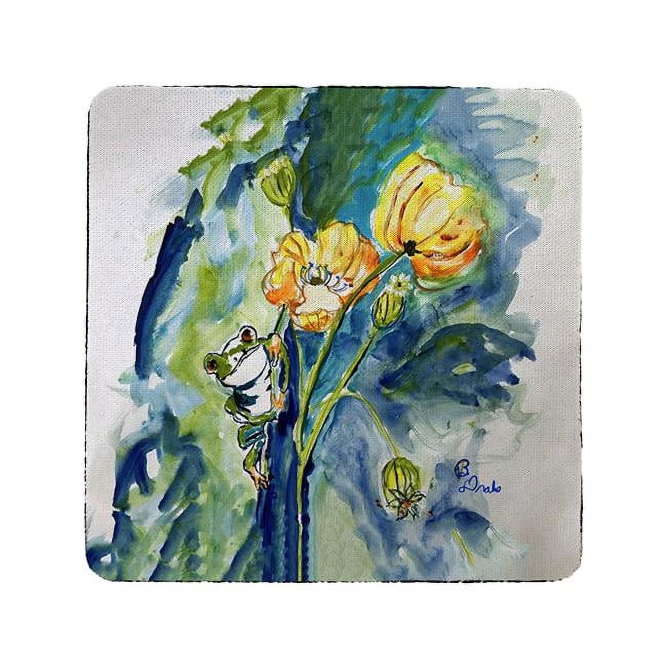 Picture of Betsy Drake CT1340 Frog & Flower Coaster - Set of 4