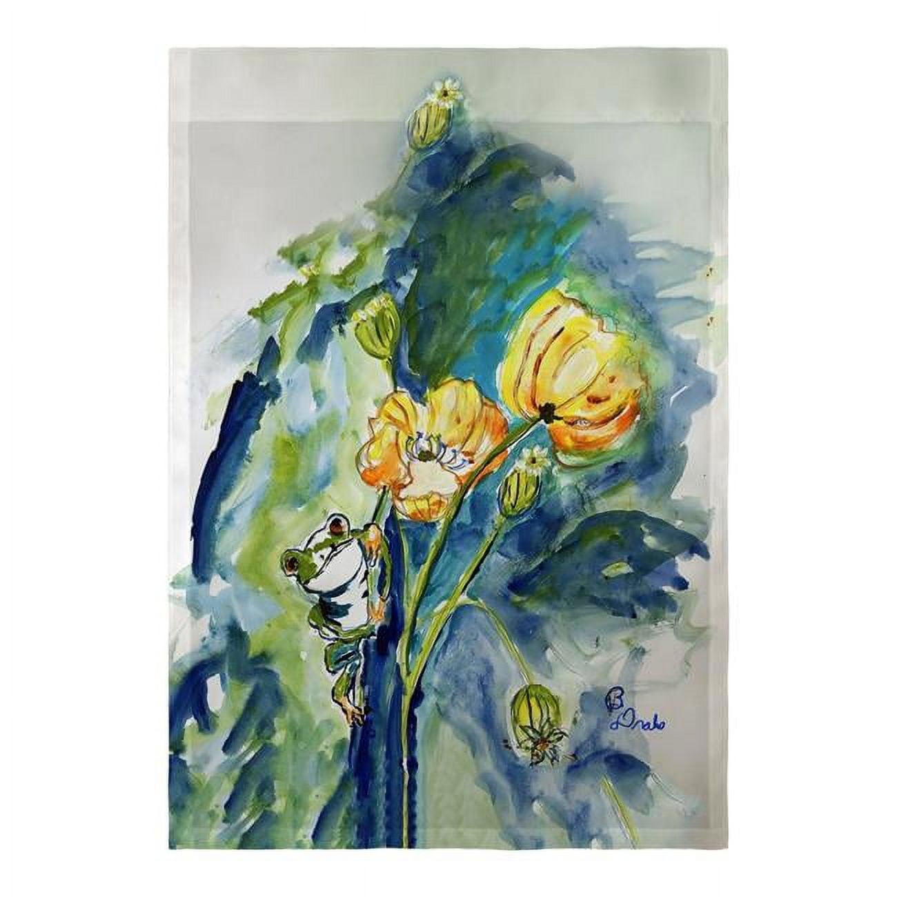 12.5 x 18 in. Frog & Flower Flag