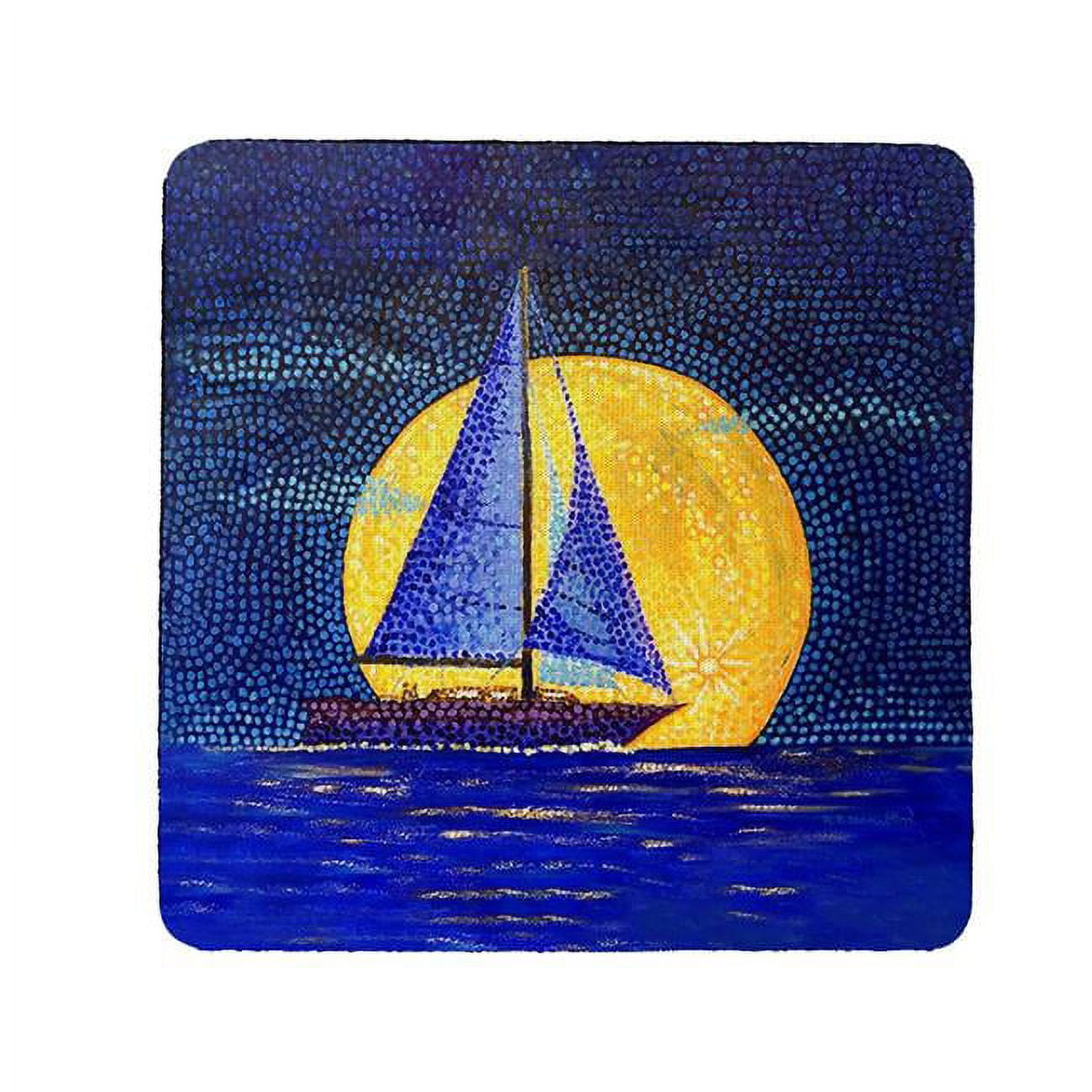 Picture of Betsy Drake CT1434 Moonrise Sailboat Coaster - Set of 4