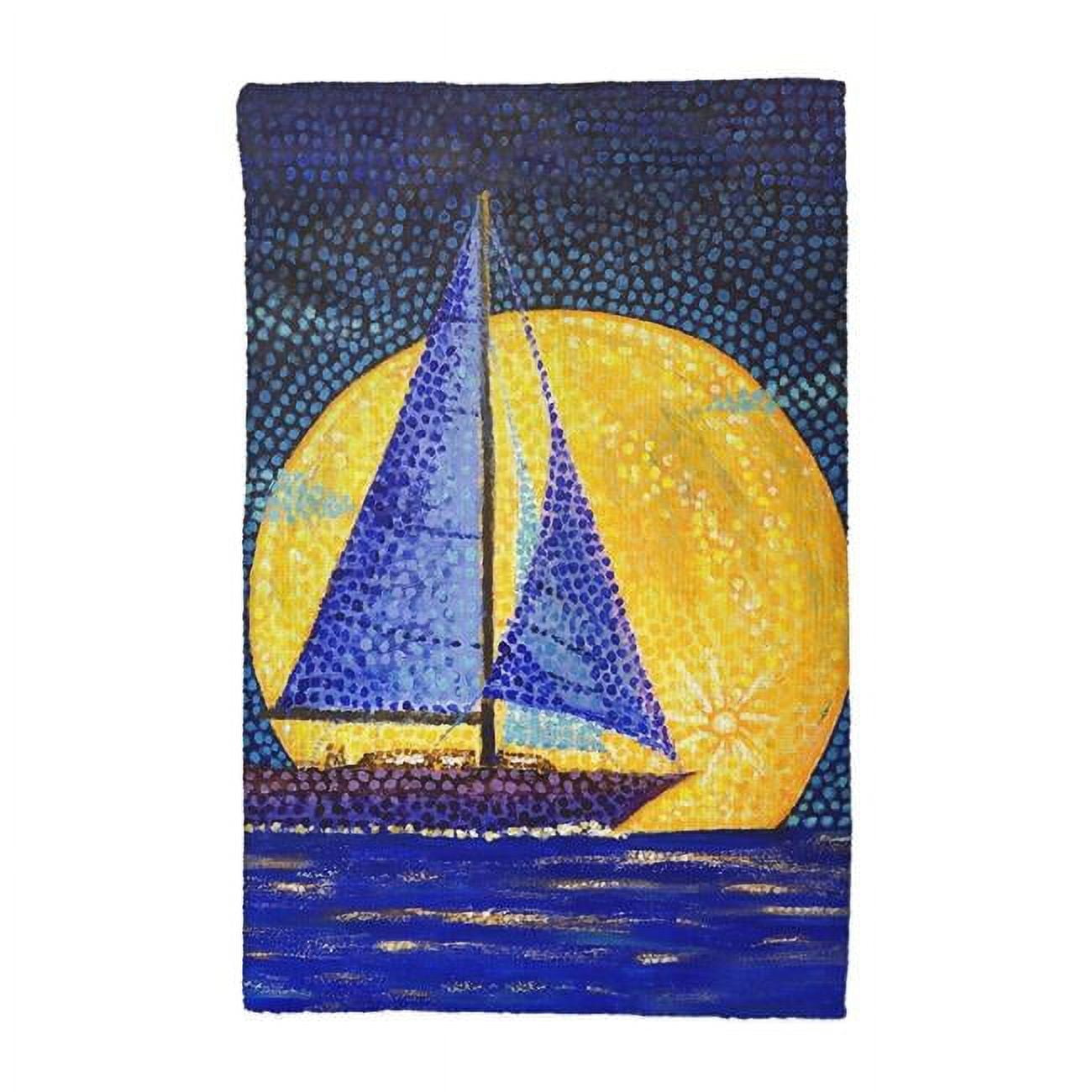 Picture of Betsy Drake KT1434 16 x 25 in. Moonrise Sailboat Kitchen Towel