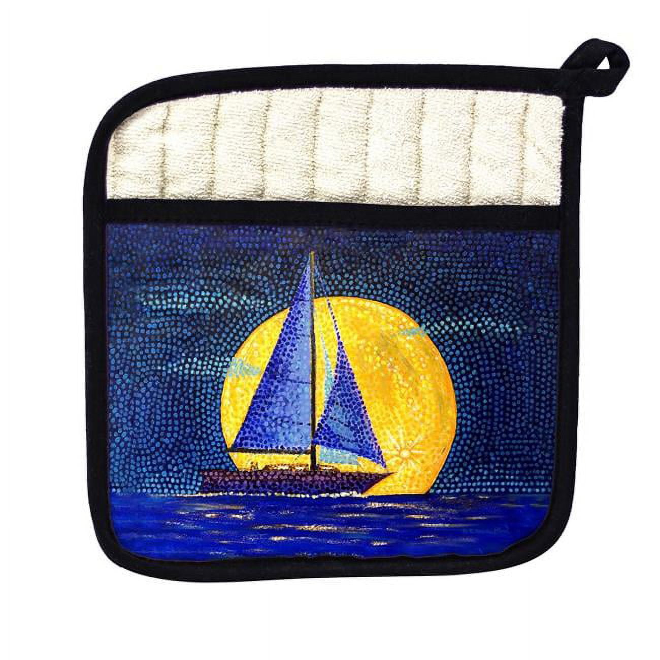 Picture of Betsy Drake PT1434 Moonrise Sailboat Pot Holder