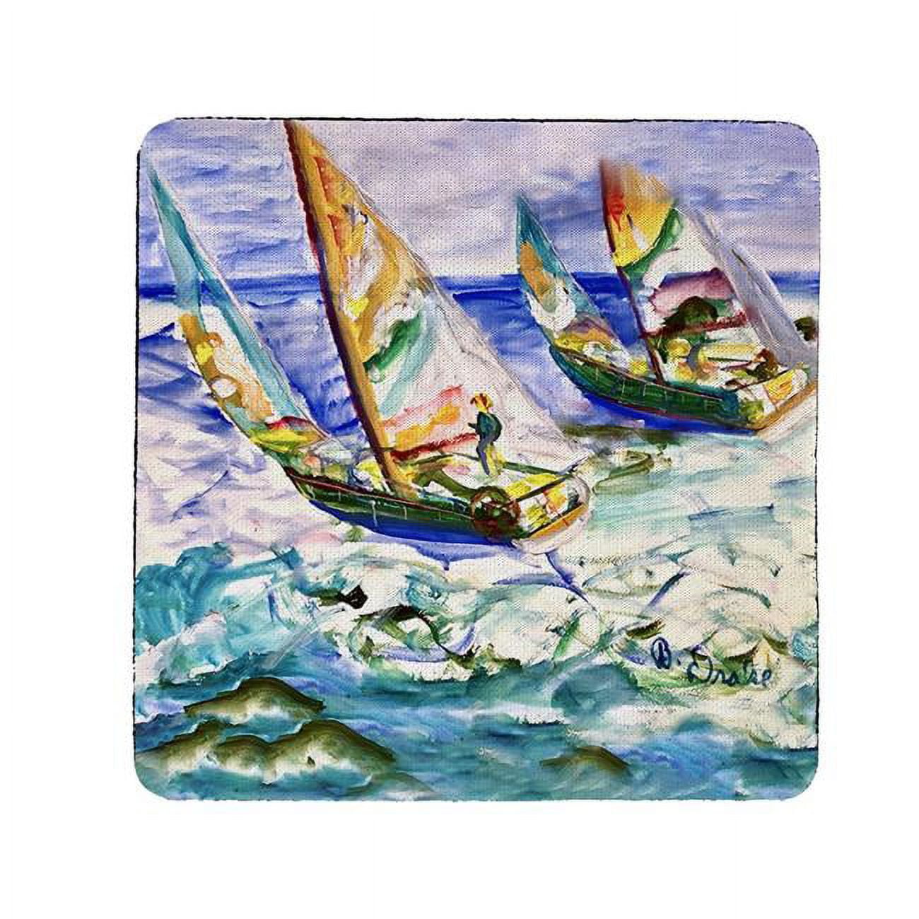 Picture of Betsy Drake CT1444 Sailboats Tacking Coaster - Set of 4