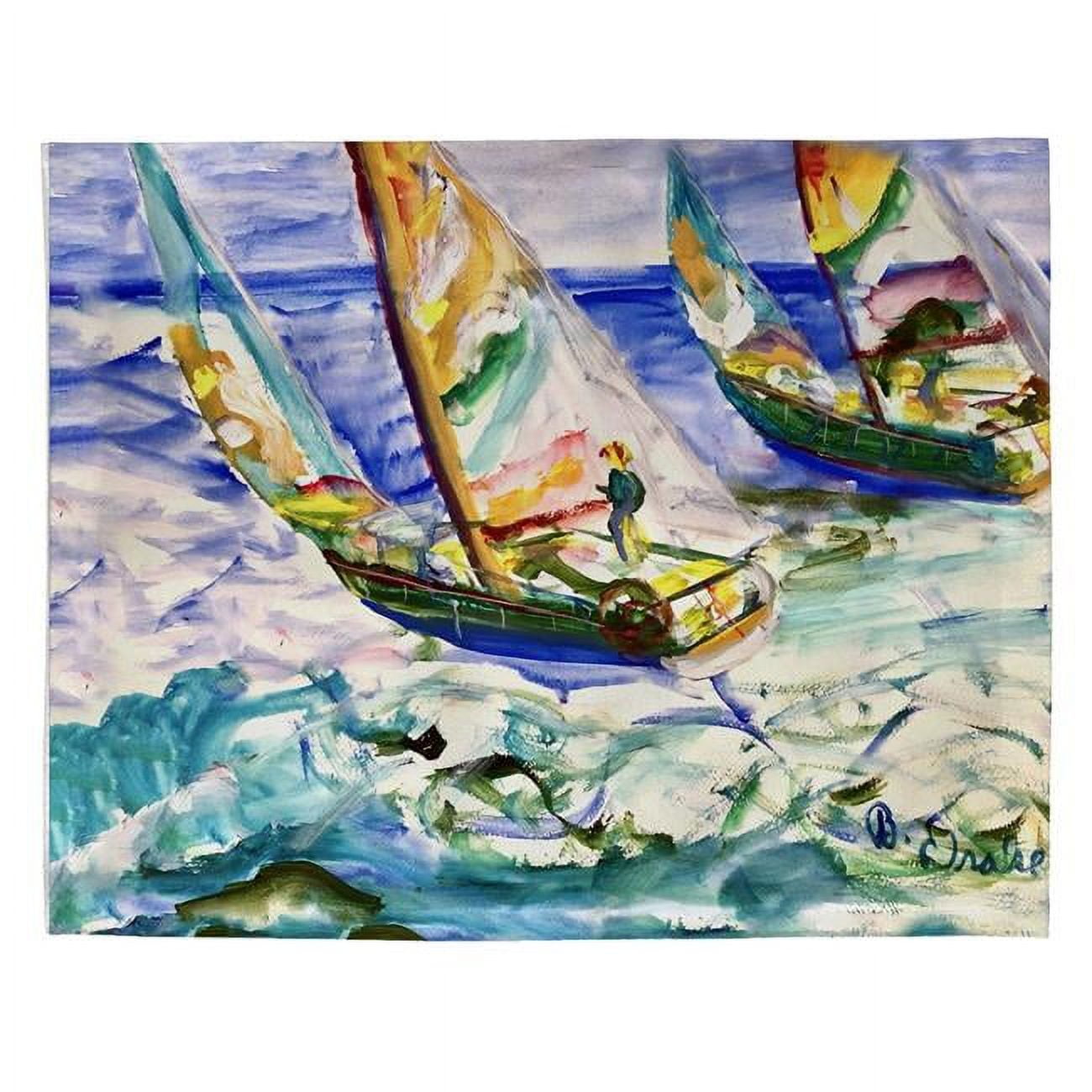 Picture of Betsy Drake PM1444 14 x 18 in. Sailboats Tacking Place Mat - Set of 4