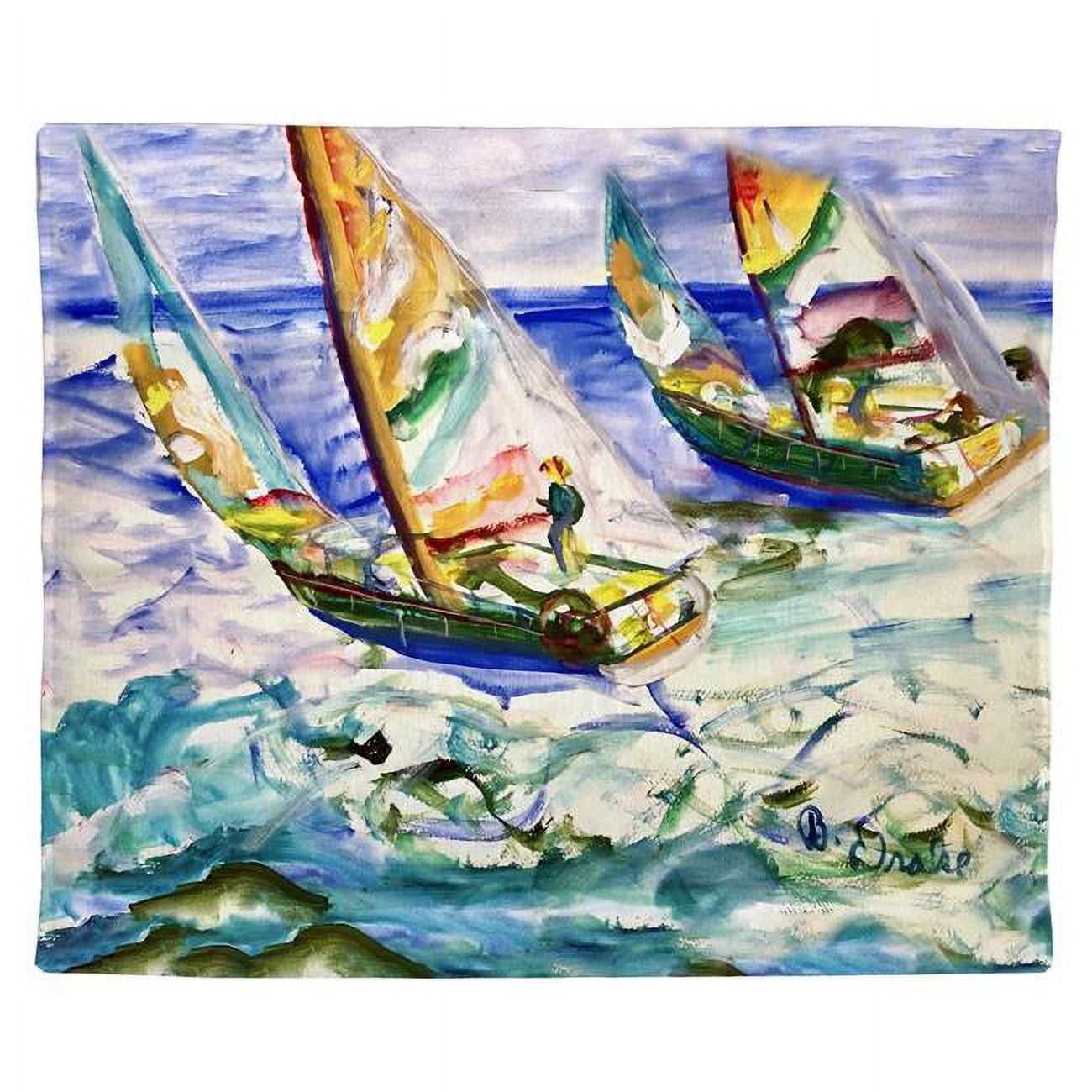 24 x 30 in. Sailboats Tacking Outdoor Wall Hanging