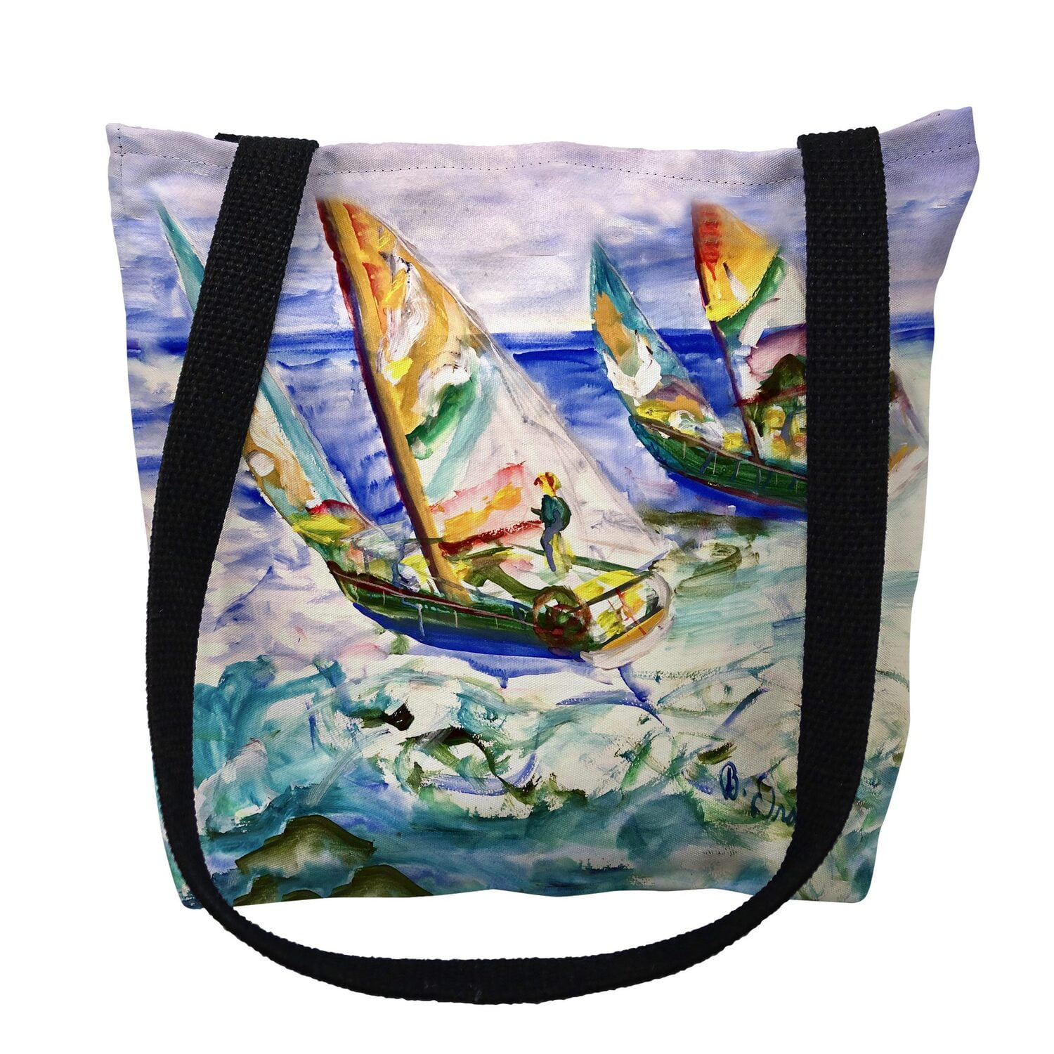 16 x 16 in. Sailboats Tacking Tote Bag - Medium