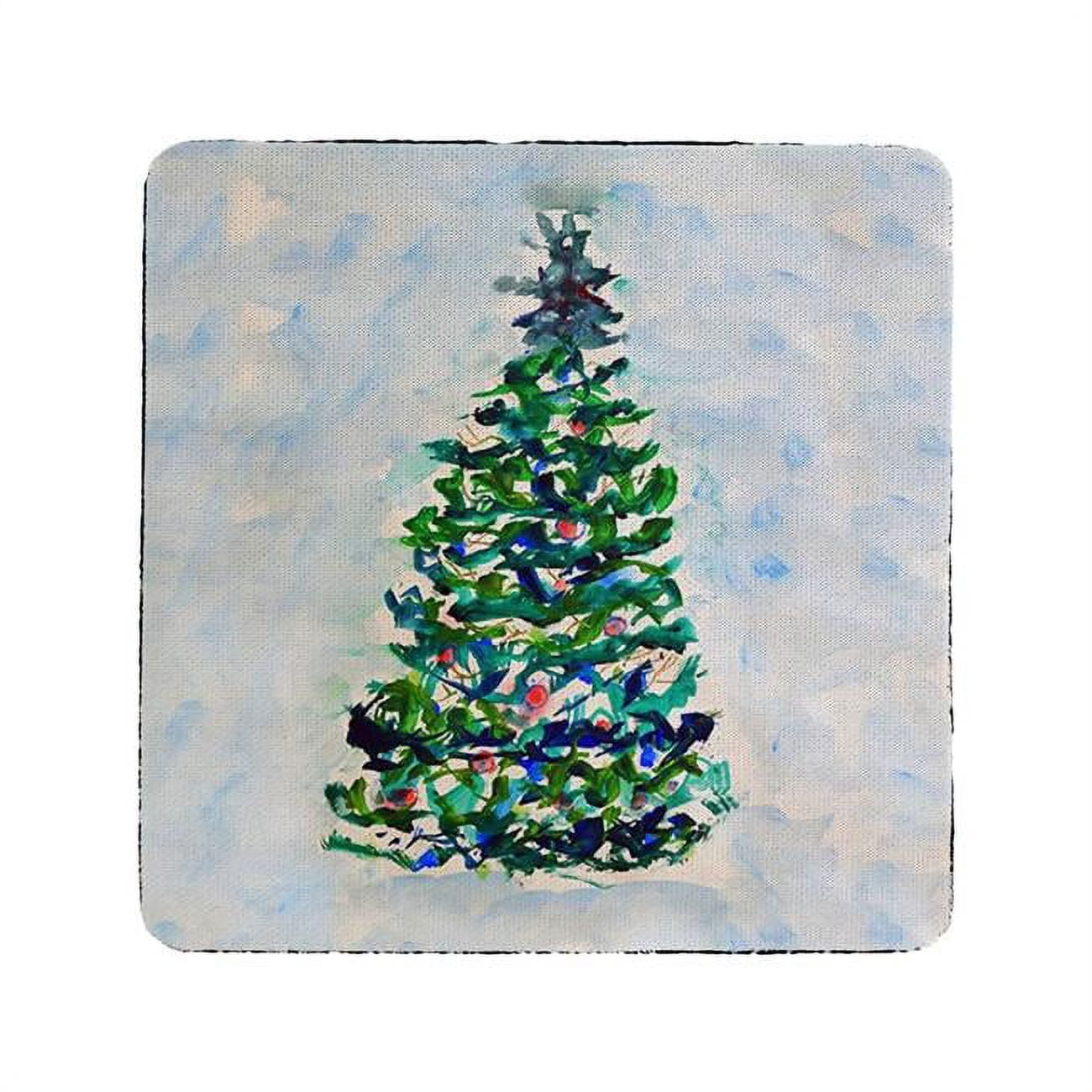 Picture of Betsy Drake CT1374 Blue Lights Christmas Tree Coaster - Set of 4