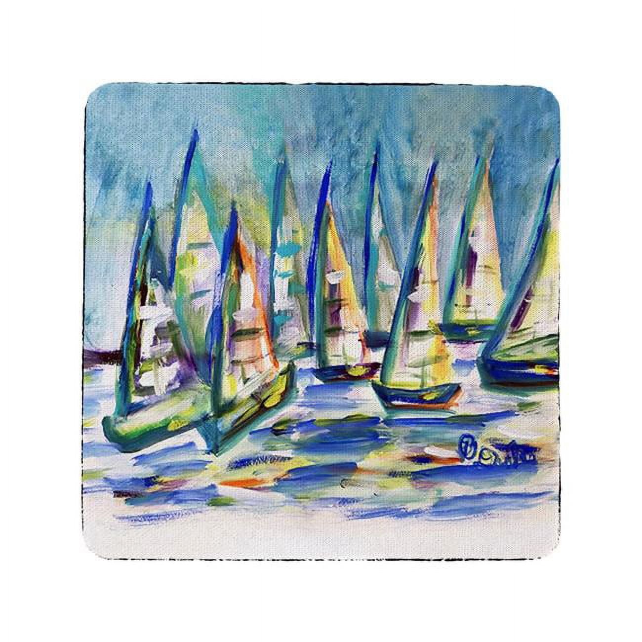 Picture of Betsy Drake CT1372 Many Sailboats Coaster - Set of 4