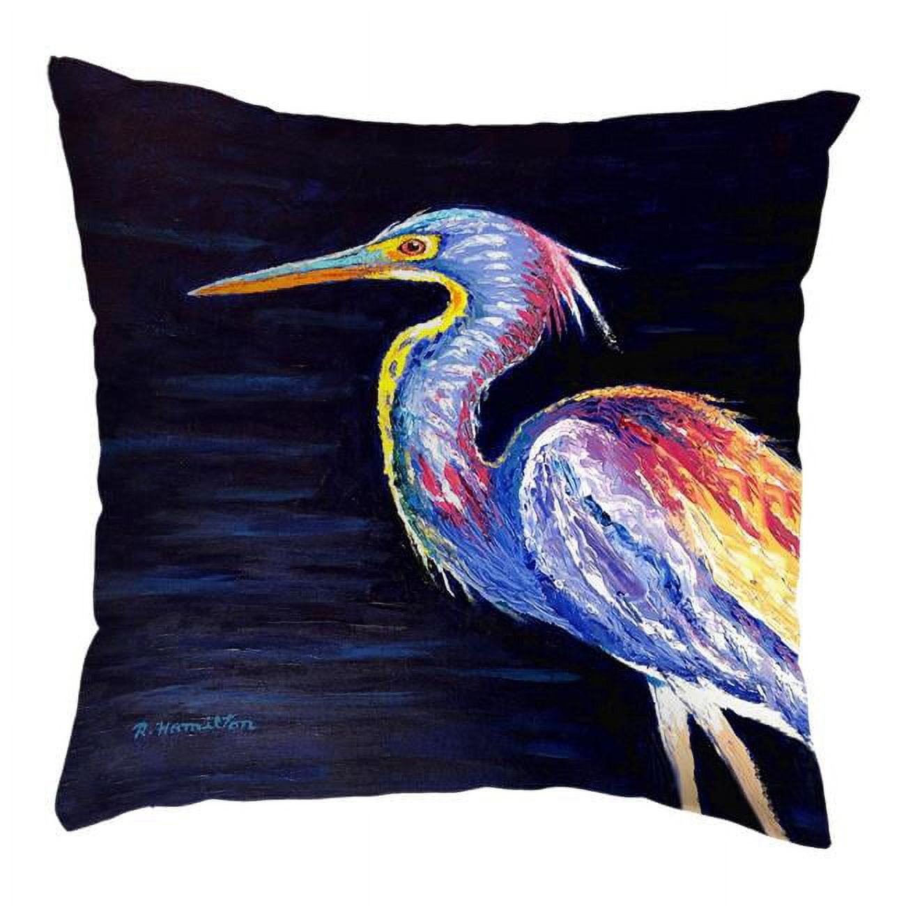 12 x 12 in. Palette Louisiana Heron Non-Corded Pillow - Small